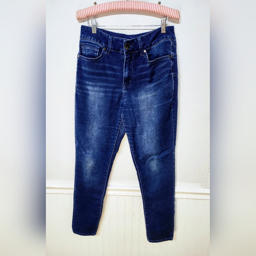Womens Seven7 Jeans Dark Wash High Rise Skinny Booty Shaper Stretch Size 8 0003